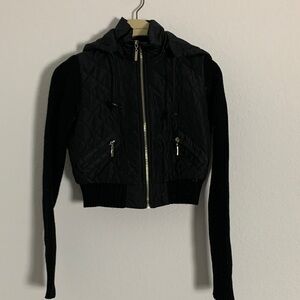 BE COOL Black Hooded Quilted Jacket